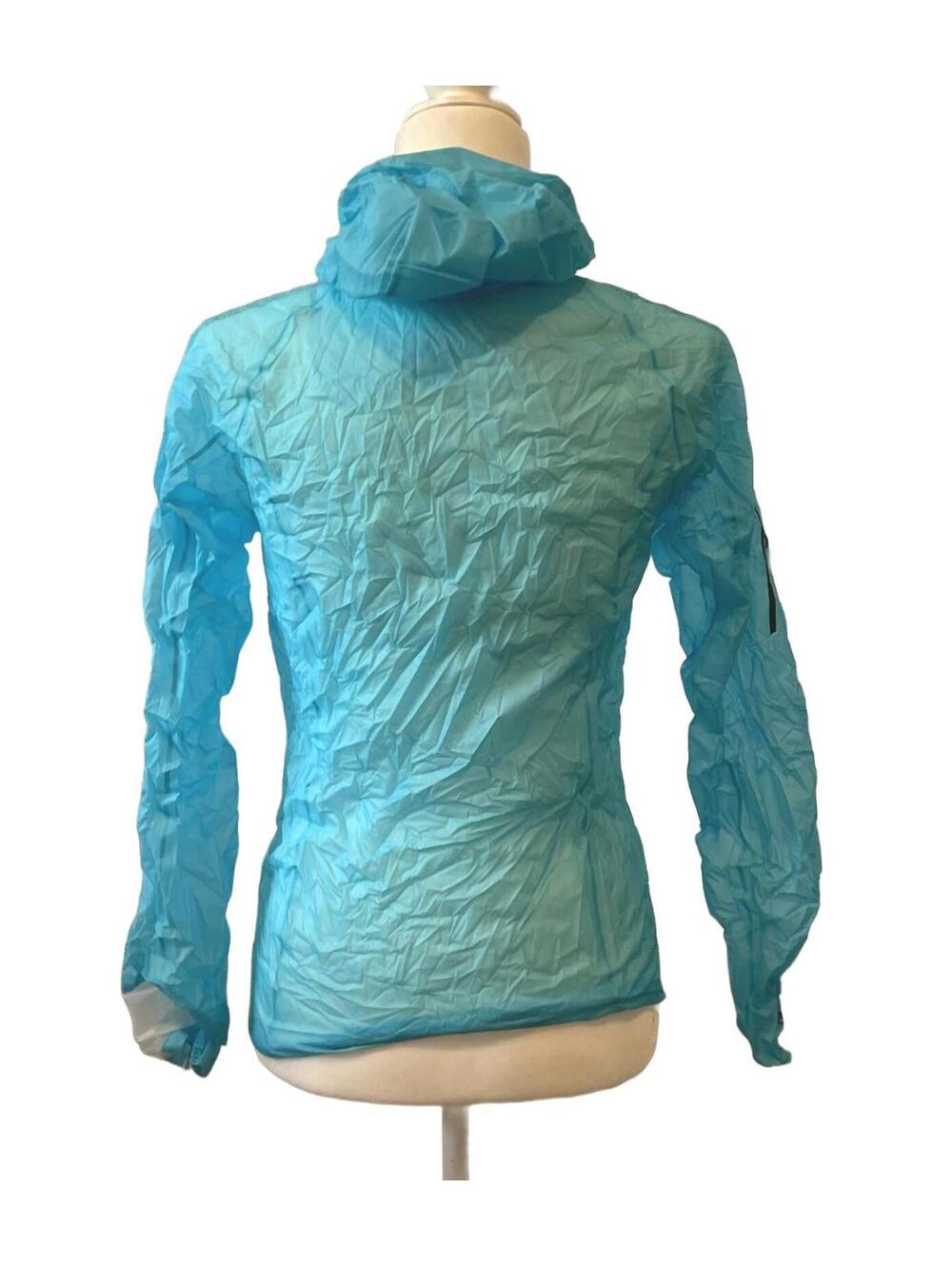 New Women's Raidlight Ultralight MP+ Blue Waterproof Breathable Jacket with Hood - Picture 4 of 14